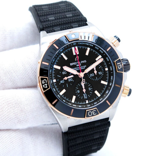 Breitling UB0136 Super Chronomat B01 Chronograph 18K/SS with Black Dial