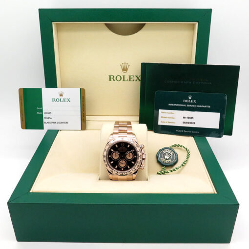 Rolex 116505 Cosmograph Daytona 18K Rose Gold with Black Dial - Image 2