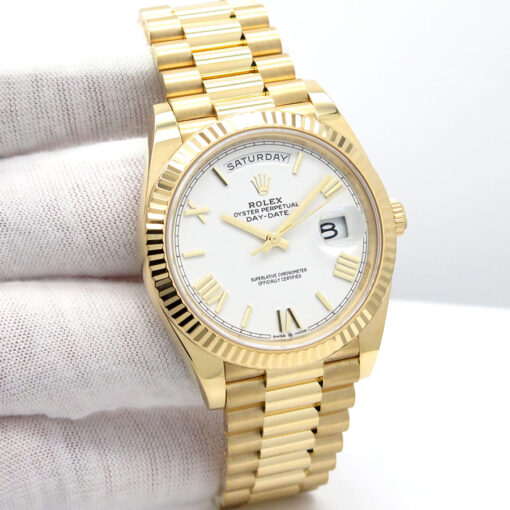 Rolex 228238 Day Date 40 18K Yellow Gold with White Roman Dial