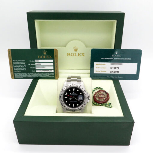 Alternative view of Rolex 16570 Explorer II with Black Dial and 3186 Movement