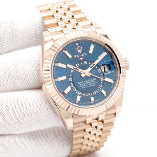 Rolex 336935 Skydweller 18K Rose Gold with Blue-Green Dial on Jubilee