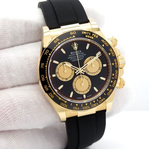 Rolex 126518LN Cosmograph Daytona 18K Yellow Gold with Black Dial on Oysterflex