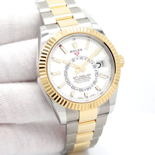 Rolex 326933 Skydweller 18K/SS with White Dial on Oyster