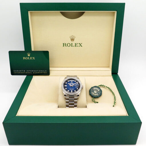 Rolex 128349RBR Day Date 36 with Blue Ombre Diamond Dial / Bezel - Image 2