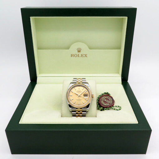 Rolex 116233 Datejust 18K/SS with Champagne Stick Dial on Jubilee - Image 2