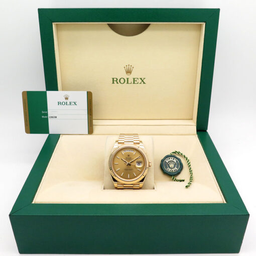 Rolex 228238 Day Date 40 18K Yellow Gold with Champagne Stick Dial - Image 2