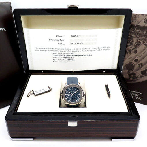 Patek Philippe 5164G Aquanaut Travel Time Blue 18K White Gold - Image 2