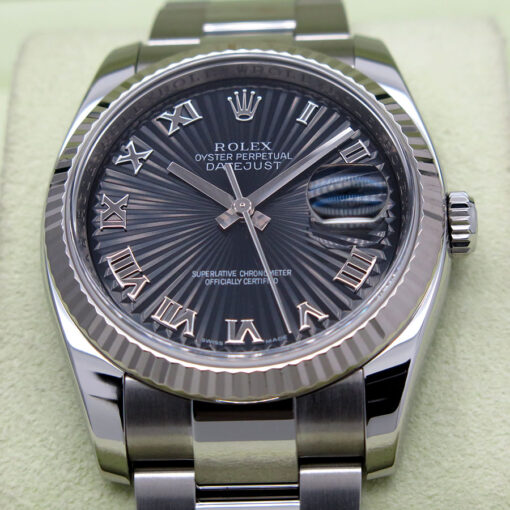 Rolex 116234 Datejust with Black Sunbeam Roman Dial on Oyster - Image 3