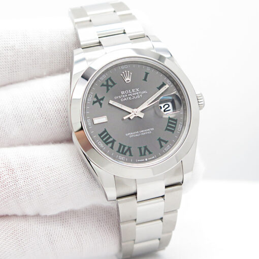 Rolex 126300 Datejust 41 with Slate Roman Dial on Oyster