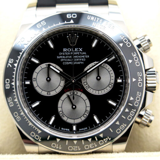 Rolex 126519LN Cosmograph Daytona 18K White Gold with Black Dial on Oysterflex - Image 3