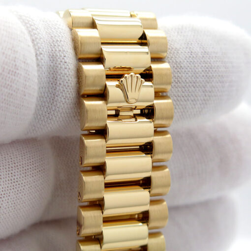 Rolex 218238 Day Date II 18K Yellow Gold with Black Wave Arabic Dial - Image 7