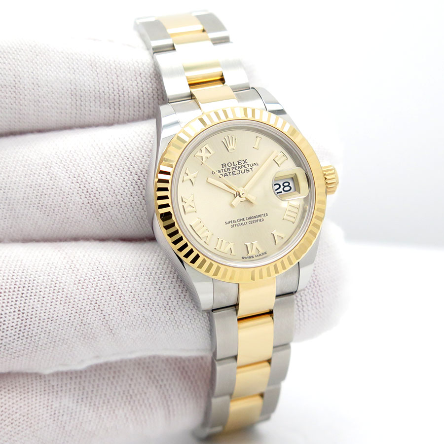 Rolex 279173 Datejust 18K/SS with Champagne Roman Dial on Oyster
