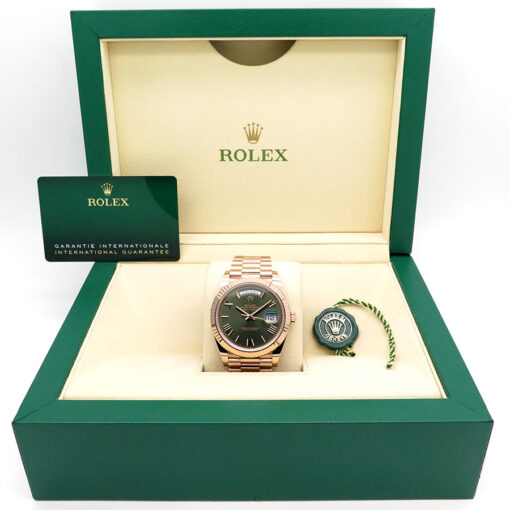 Rolex 228235 Day Date 40 18K Rose Gold with Olive Green Dial - Image 2