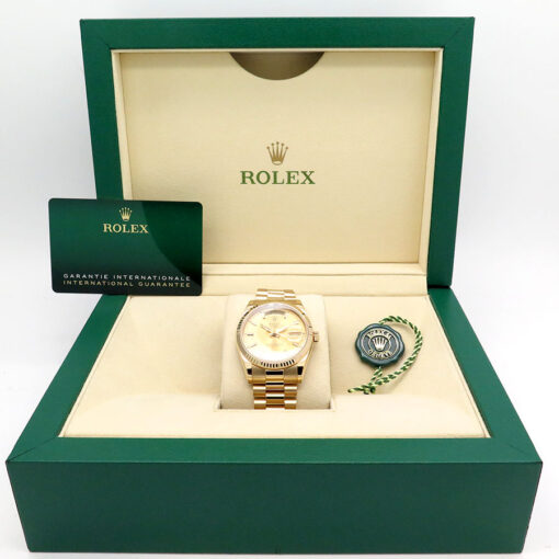 Rolex 118238 Day Date 18K Yellow Gold with Champagne Stick Dial - Image 2