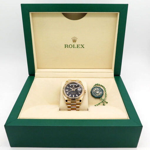 Rolex 228238 Day Date 40 18K Yellow Gold with Black Diamond Baguette Dial - Image 2