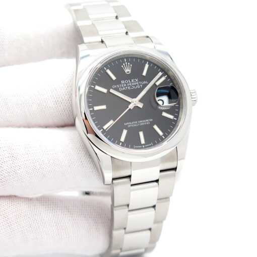 Rolex 126200 Datejust with Black Stick Dial on Oyster