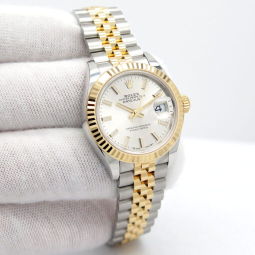 Rolex 279173 Datejust 18K/SS with Silver Stick Dial on Jubilee