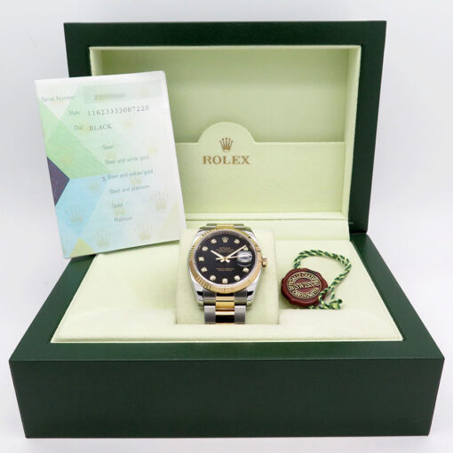 Rolex 116233 Datejust 18K/SS with Black Diamond Dial on Oyster - Image 2