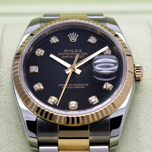 Rolex 116233 Datejust 18K/SS with Black Diamond Dial on Oyster - Image 3