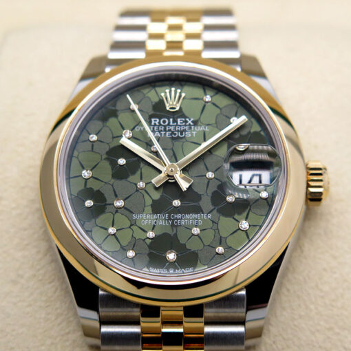 Rolex 278243 Datejust 18K/SS with Olive Green Diamond Floral Motif Dial on Jubilee - Image 3