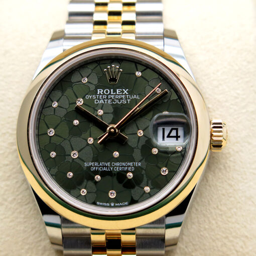 Rolex 278243 Datejust 18K/SS with Olive Green Diamond Floral Motif Dial on Jubilee - Image 4