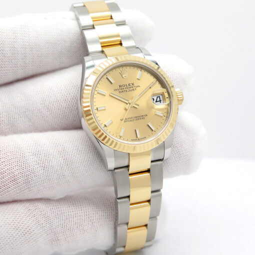 Rolex 278273 Datejust 18K/SS with Champagne Stick Dial on Oyster