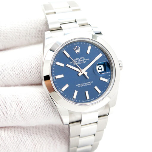 Rolex 126300 Datejust 41 with Blue Stick Dial on Oyster