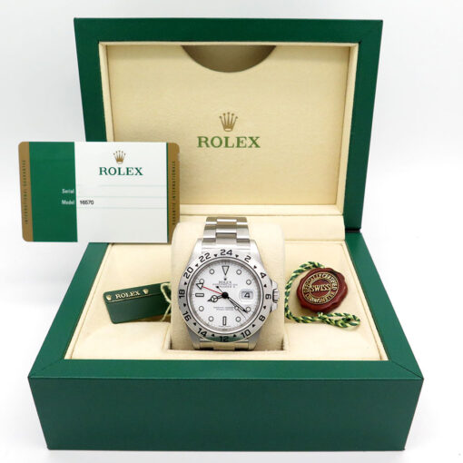 Rolex 16570 Explorer II with White Dial and 3186 Movement (New Old Stock) - Image 2