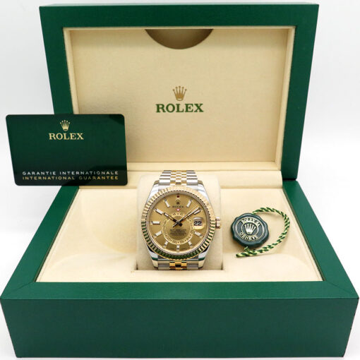Rolex 326933 Skydweller 18K/SS with Champagne Dial on Jubilee - Image 2
