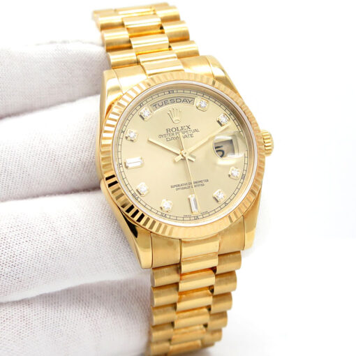 Rolex 118238 Day Date 18K Yellow Gold with Champagne Diamond Dial