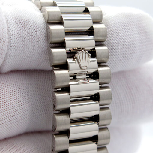 Rolex 228239 Day Date 18K White Gold with Olive Green Roman Dial - Image 7