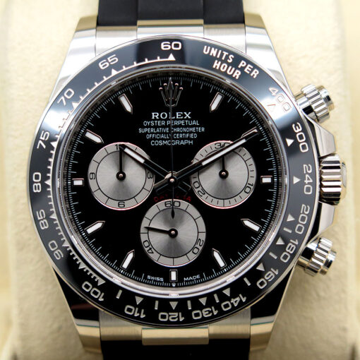 Rolex 126519LN Cosmograph Daytona 18K White Gold with Black Dial on Oysterflex - Image 3