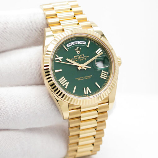 Rolex 228238 Day Date 40 18K Yellow Gold with Green Roman Dial