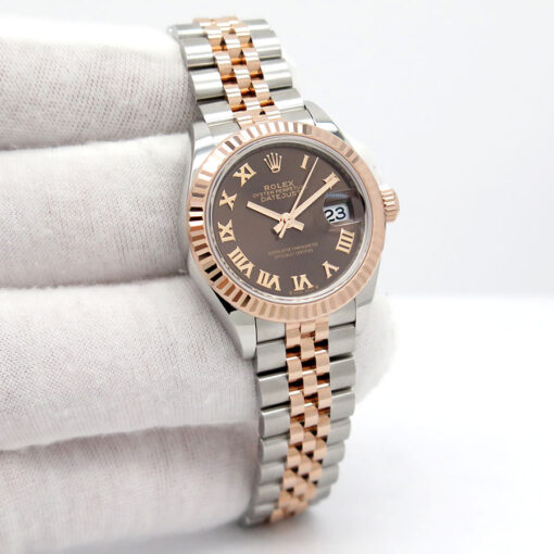 Rolex 279171 Datejust 18K/SS with Chocolate Roman Dial on Jubilee (New Old Stock)