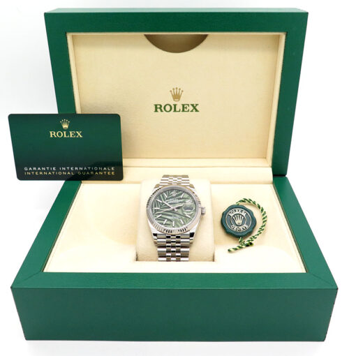 Rolex 126234 Datejust with Olive Green Palm Motif Dial on Jubilee - Image 2