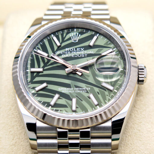Rolex 126234 Datejust with Olive Green Palm Motif Dial on Jubilee - Image 3