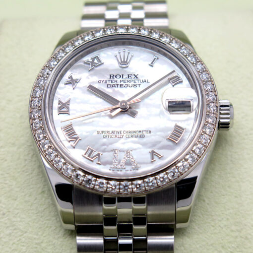 Rolex 178384 Datejust 31 with Mother of Pearl Roman Roman Dial Diamond Bezel on Jubilee - Image 3