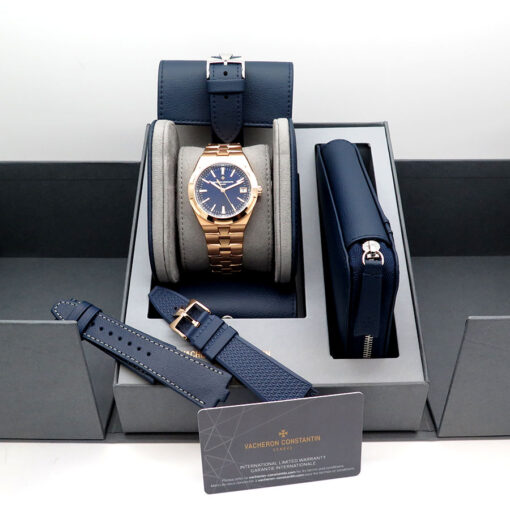 Alternative view of Vacheron Constantin 4520V Overseas 18K Rose Gold with Blue Dial Automatic