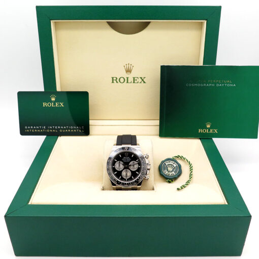 Rolex 126519LN Cosmograph Daytona 18K White Gold with Black Dial on Oysterflex - Image 2