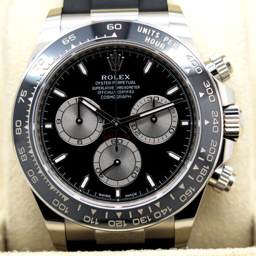 Rolex 126519LN Cosmograph Daytona 18K White Gold with Black Dial on Oysterflex - Image 3
