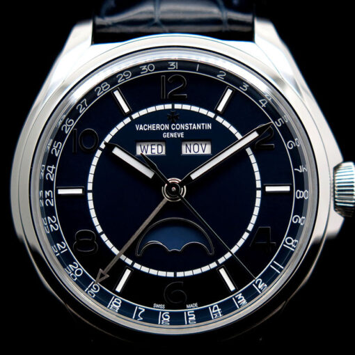 Vacheron Constantin 4000E Fiftysix Complete Calendar with Blue Dial on Strap - Image 3