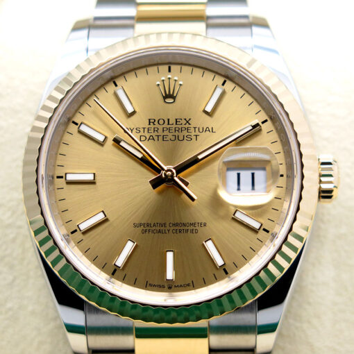 Rolex 126233 Datejust 18K/SS with Champagne Stick Dial on Oyster - Image 3