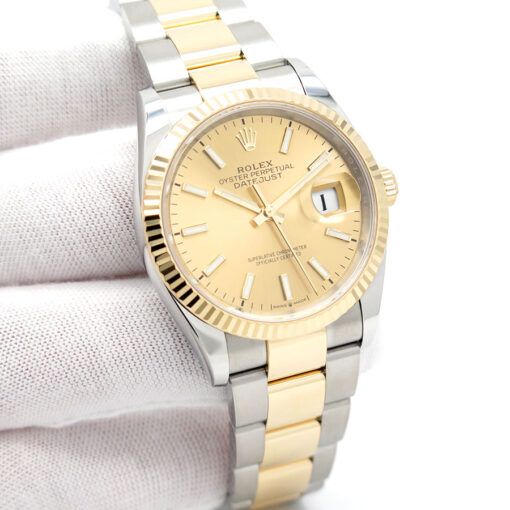Rolex 126233 Datejust 18K/SS with Champagne Stick Dial on Oyster