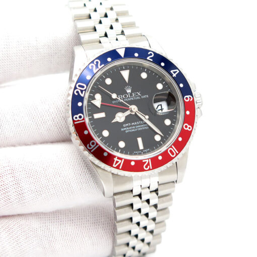 Rolex CPO 16710 GMT Master II with Red & Blue Bezel on Jubilee
