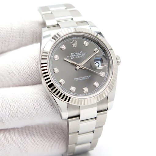 Rolex 126334 Datejust 41 with Slate Diamond Dial on Oyster