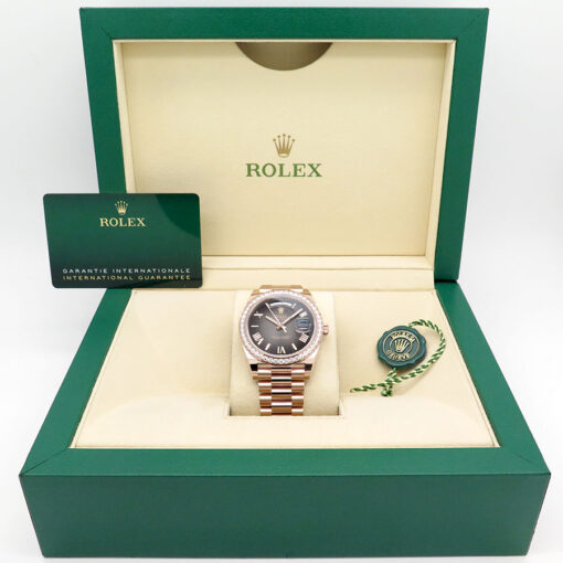 Rolex 228345RBR Day Date 40 18K Rose Gold with Slate Ombre Roman Dial and Diamond Bezel - Image 2