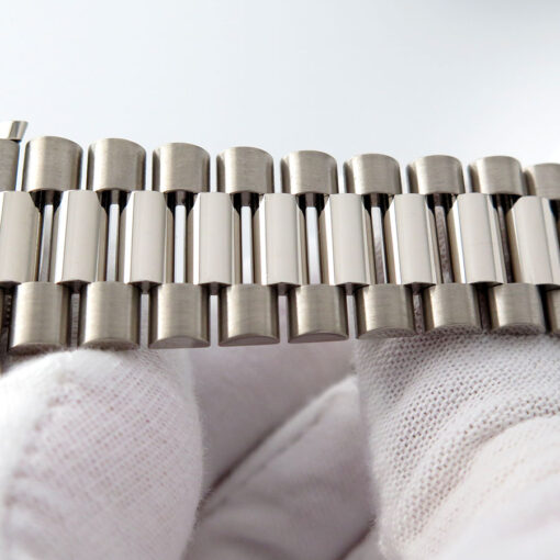 Rolex 228239 Day Date 18K White Gold with Silver Diamond Baguette Dial - Image 8
