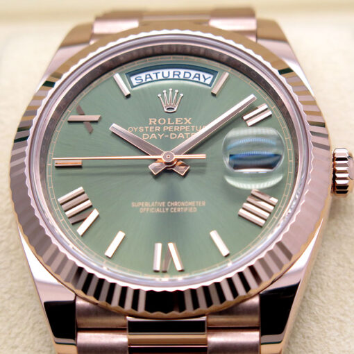Rolex 228235 Day Date 40 18K Rose Gold with Olive Green Dial - Image 3