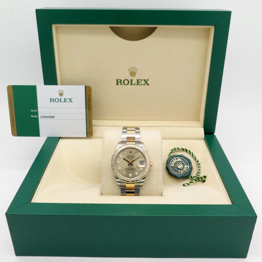 Rolex 278343RBR Datejust 18K/SS with Champagne Diamond Dial / Bezel on Oyster - Image 2