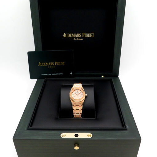 Alternative view of Audemars Piguet 67630OR Royal Oak Mini Frosted Rose Gold Quartz